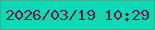文字の大きさ：1、枠の色：27b98f、背景の色：0cdab7、文字の色：711b40 無料ブログパーツのブログ時計