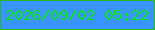 文字の大きさ：3、枠の色：27ba1d、背景の色：3995fd、文字の色：0ce717 無料ブログパーツのブログ時計