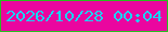文字の大きさ：1、枠の色：27be1f、背景の色：ea069f、文字の色：1bd3f3 無料ブログパーツのブログ時計