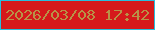 文字の大きさ：3、枠の色：27bedd、背景の色：d5191b、文字の色：b89247 無料ブログパーツのブログ時計