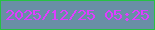 文字の大きさ：4、枠の色：27c144、背景の色：698fa6、文字の色：df3dff 無料ブログパーツのブログ時計