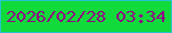 文字の大きさ：2、枠の色：27c3ce、背景の色：11db3a、文字の色：910383 無料ブログパーツのブログ時計