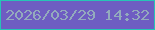 文字の大きさ：1、枠の色：27c4b6、背景の色：6e5dc2、文字の色：93aabd 無料ブログパーツのブログ時計