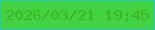 文字の大きさ：2、枠の色：27c8c1、背景の色：43d340、文字の色：3db525 無料ブログパーツのブログ時計