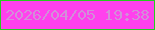 文字の大きさ：4、枠の色：27cc20、背景の色：ff41ed、文字の色：d28fd9 無料ブログパーツのブログ時計