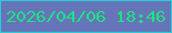 文字の大きさ：5、枠の色：27cdd4、背景の色：6674b9、文字の色：1de282 無料ブログパーツのブログ時計