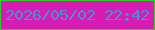文字の大きさ：4、枠の色：27d126、背景の色：d71cb3、文字の色：4f8fd8 無料ブログパーツのブログ時計