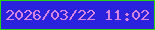 文字の大きさ：5、枠の色：27d313、背景の色：2b22dd、文字の色：d785de 無料ブログパーツのブログ時計