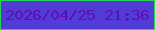 文字の大きさ：3、枠の色：27d354、背景の色：513dd5、文字の色：5e0eb3 無料ブログパーツのブログ時計