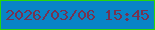 文字の大きさ：4、枠の色：27d60b、背景の色：0884c6、文字の色：763250 無料ブログパーツのブログ時計