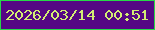 文字の大きさ：1、枠の色：27d848、背景の色：550784、文字の色：d3ee73 無料ブログパーツのブログ時計