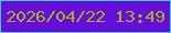 文字の大きさ：3、枠の色：27d9e7、背景の色：670dda、文字の色：a4b31d 無料ブログパーツのブログ時計