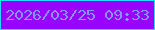 文字の大きさ：3、枠の色：27dafb、背景の色：9903fb、文字の色：7f96fc 無料ブログパーツのブログ時計