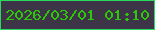 文字の大きさ：2、枠の色：27dc5c、背景の色：3e3448、文字の色：2dc80a 無料ブログパーツのブログ時計