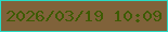 文字の大きさ：4、枠の色：27dcc6、背景の色：80623a、文字の色：3e5b03 無料ブログパーツのブログ時計