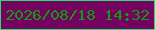 文字の大きさ：5、枠の色：27e172、背景の色：750260、文字の色：0d9d0d 無料ブログパーツのブログ時計