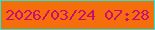 文字の大きさ：5、枠の色：27e4d4、背景の色：f46f0c、文字の色：cc0d70 無料ブログパーツのブログ時計