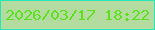 文字の大きさ：1、枠の色：27e7b9、背景の色：b4dca1、文字の色：5edf1f 無料ブログパーツのブログ時計