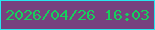 文字の大きさ：5、枠の色：27e7ef、背景の色：77417f、文字の色：17cf5c 無料ブログパーツのブログ時計