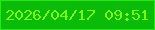 文字の大きさ：2、枠の色：27e814、背景の色：0bbb0a、文字の色：78fb10 無料ブログパーツのブログ時計