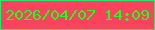 文字の大きさ：5、枠の色：27e867、背景の色：fc435d、文字の色：22fd20 無料ブログパーツのブログ時計