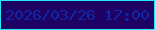 文字の大きさ：1、枠の色：27e8f5、背景の色：1f0364、文字の色：1028a7 無料ブログパーツのブログ時計