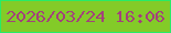 文字の大きさ：3、枠の色：27eb67、背景の色：83cb28、文字の色：a3417b 無料ブログパーツのブログ時計