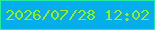 文字の大きさ：3、枠の色：27eb9c、背景の色：04aeea、文字の色：99ec1c 無料ブログパーツのブログ時計