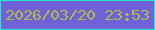 文字の大きさ：4、枠の色：27edc4、背景の色：7161d8、文字の色：acbe44 無料ブログパーツのブログ時計