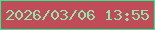 文字の大きさ：4、枠の色：27ef95、背景の色：bf4c56、文字の色：8fe6af 無料ブログパーツのブログ時計