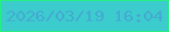 文字の大きさ：4、枠の色：27f083、背景の色：3ccccd、文字の色：44a9d3 無料ブログパーツのブログ時計