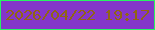 文字の大きさ：1、枠の色：27f362、背景の色：8436c9、文字の色：906514 無料ブログパーツのブログ時計