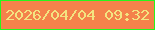 文字の大きさ：3、枠の色：27f41c、背景の色：f4824b、文字の色：f3e481 無料ブログパーツのブログ時計