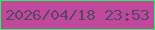 文字の大きさ：2、枠の色：27f45f、背景の色：c1499c、文字の色：5a4566 無料ブログパーツのブログ時計
