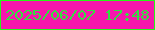 文字の大きさ：4、枠の色：27f517、背景の色：f616ac、文字の色：32e040 無料ブログパーツのブログ時計