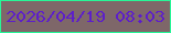 文字の大きさ：3、枠の色：27f597、背景の色：7e6769、文字の色：5d1fc9 無料ブログパーツのブログ時計