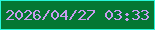 文字の大きさ：2、枠の色：27f6d9、背景の色：047732、文字の色：c89cef 無料ブログパーツのブログ時計