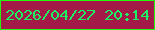 文字の大きさ：1、枠の色：27f70d、背景の色：a31948、文字の色：1bf164 無料ブログパーツのブログ時計