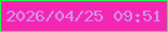 文字の大きさ：4、枠の色：27f849、背景の色：f425b1、文字の色：d298ee 無料ブログパーツのブログ時計