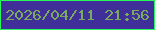 文字の大きさ：2、枠の色：27f95a、背景の色：402e99、文字の色：79aa60 無料ブログパーツのブログ時計