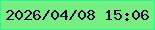 文字の大きさ：4、枠の色：27f98e、背景の色：77ee82、文字の色：32033e 無料ブログパーツのブログ時計