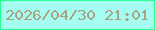 文字の大きさ：3、枠の色：27ff92、背景の色：a5fdf2、文字の色：a9a180 無料ブログパーツのブログ時計
