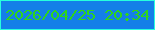 文字の大きさ：2、枠の色：27ffdd、背景の色：147fe8、文字の色：2fd51b 無料ブログパーツのブログ時計
