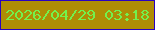 文字の大きさ：5、枠の色：2802c0、背景の色：ae8d05、文字の色：73f14d 無料ブログパーツのブログ時計