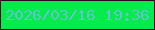文字の大きさ：5、枠の色：280420、背景の色：05eb4b、文字の色：64c2d3 無料ブログパーツのブログ時計