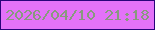 文字の大きさ：4、枠の色：28047a、背景の色：e372f8、文字の色：889a7e 無料ブログパーツのブログ時計