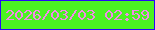 文字の大きさ：1、枠の色：2807f8、背景の色：4bf322、文字の色：f38ae9 無料ブログパーツのブログ時計