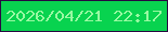 文字の大きさ：1、枠の色：280841、背景の色：08d34f、文字の色：98f9a2 無料ブログパーツのブログ時計