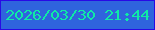 文字の大きさ：2、枠の色：2809e5、背景の色：2f64dd、文字の色：0feaa6 無料ブログパーツのブログ時計