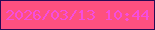 文字の大きさ：5、枠の色：280a54、背景の色：fe5080、文字の色：f64ddd 無料ブログパーツのブログ時計